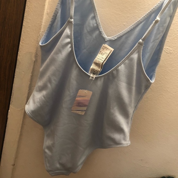 Baby blue one piece bathing suite - Picture 2 of 6